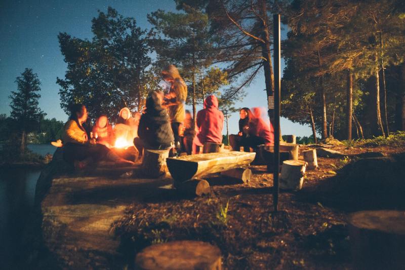 around the camp fire